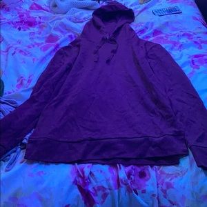 a maroon hoddie